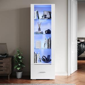 Vitrine SIRHONA en verre LED 4 étagères 1 tiroir 5 à 18999