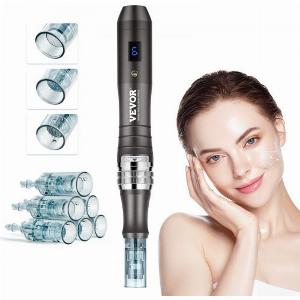VEVOR Professional Microneedling Pen Electric Derma Pen with 6PCS Disposable Cartridges 6 Variable Speed Skin Care Beauty Device with LCD Display and 025mm Adjustable Needle Length