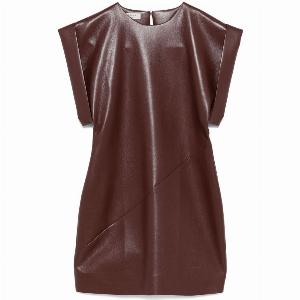 Abito donna corto in ecopelle