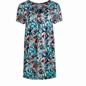 Weird Fish Nuri LivaEco Viscose Printed Tunic Aqua blue Size 8
