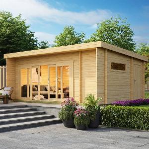 Durano  Spacious Wooden Garden House with Sliding Glass Doors  Durano  Wooden Garden House