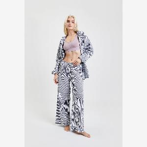 Chicory striped wovencotton pyjama trousers  Pinstripe Charcoal