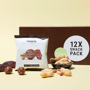 foodspring Vegane Proteinbällchen  12x 40g  Salzige Erdnussbutter Snacks