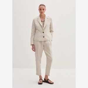 Stefanel  Blazer regular fit monopetto in lino Donna Corda Taglia 44