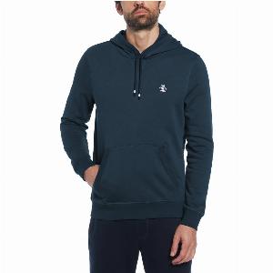 Sticker Pete Pullover Fleece Hoodie In Blue Wing Teal