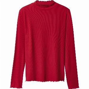esmara Tshirt côtelé à manches longues femme rouge L4244