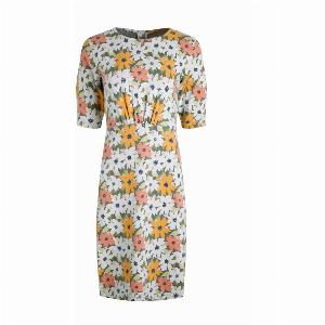 Weird Fish Cassandra Organic Cotton Jersey Swing Dress Army Green Size 8
