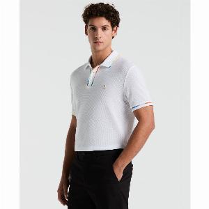 Pride Space Dyed Mesh Polo Shirt In Bright White