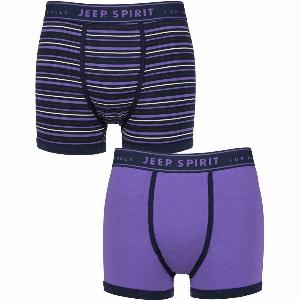 Mens 2Pack Jeep Spirit Cotton Fitted Trunks in Dark Purple Now 999