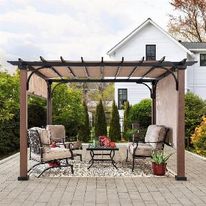Enjoy 20 Discount on SUNJOY 11x11 Metal Pergola with Sliding Canopy