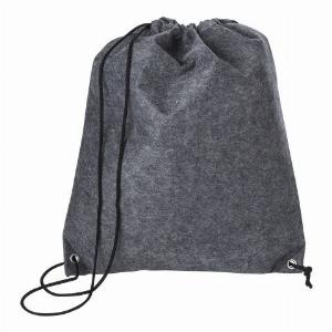 Promotional RPET felt drawstring backpack Maya  dark grey  branded with your logo