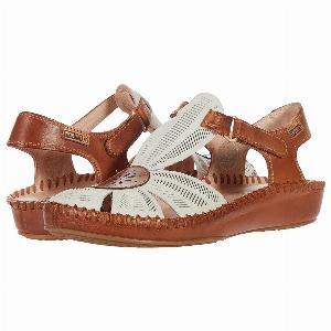 Pikolinos Puerto Vallarta 6550575 Leather Womens Hook and loop Sandals  Nata  SizeUK 885