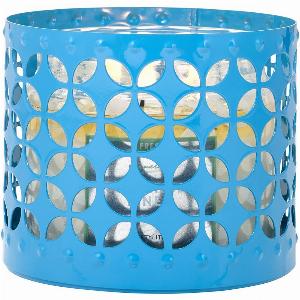 Blue Pierced Jar Candle Holder