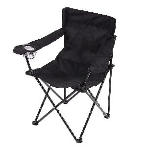 Steel Oxford Camping Chair with Carry Bag  Black