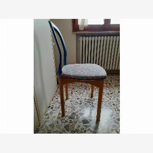 Set 2 sedie in legno di noce imbottite azzurro Cassina