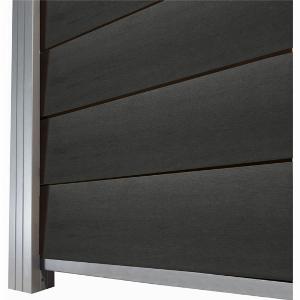 13 Rabatt auf modularen WPCZaun 20x1740x1800 mm inklusive Leisten Anthrazitfarbe