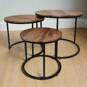 Enjoy 20 Discount on Brooklyn Black  Brown Circular Nesting Tables
