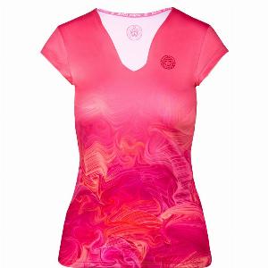 Bella 20 Tech VNeck TShirt DamenPinkMehrfarbig